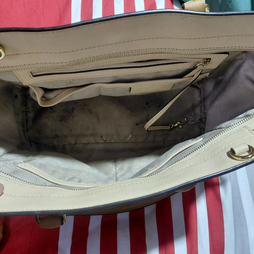 Women's Michael Kors Beige & White Satchel One Size - Picture 4 of 8
